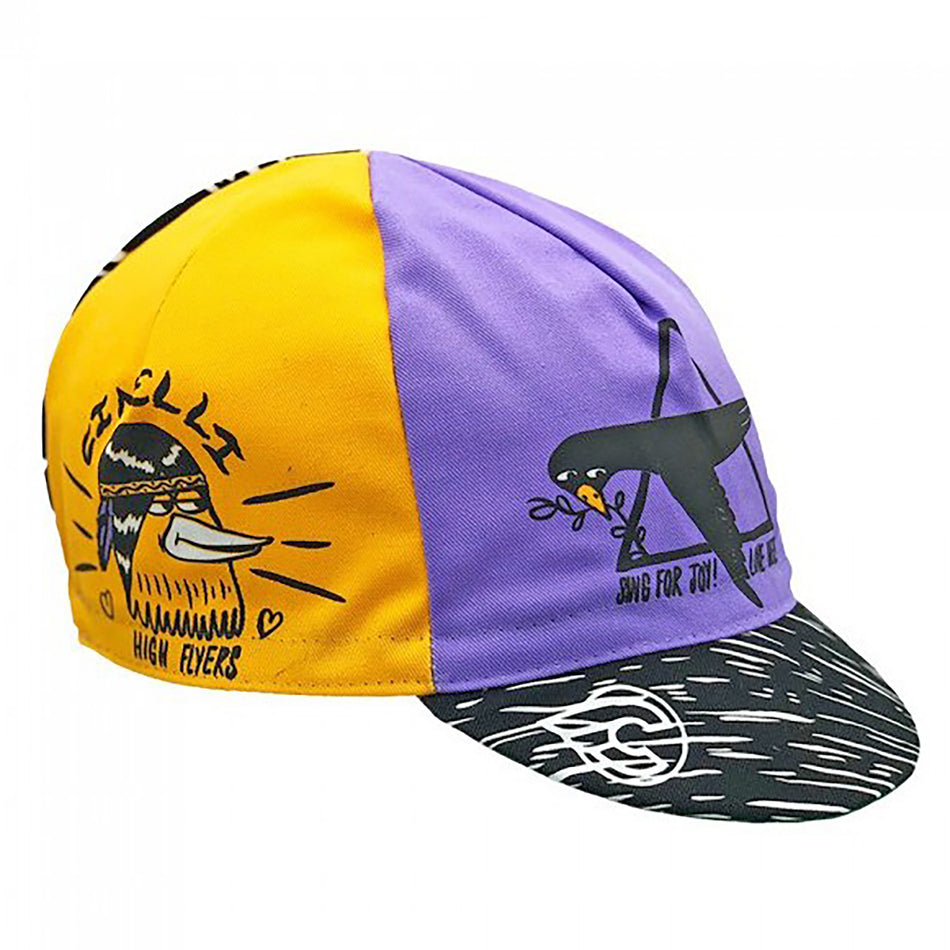 Cinelli Cycling Cap Stevie Gee Art High Flyers Purple/Yellw