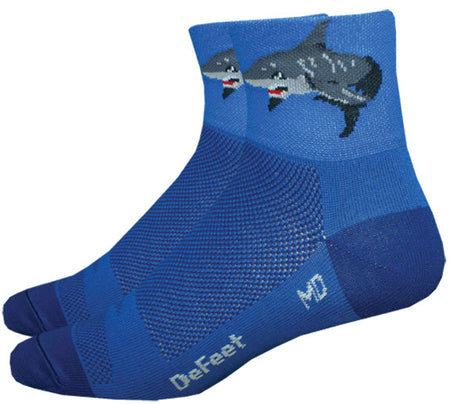 DeFeet Aireator 3" Shark Attack! Socks 12 Blue