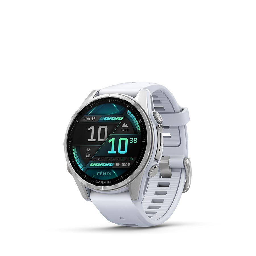 Garmin fenix 8 AMOLED 43mm Watch Watch Color: Silver Wristband: Whitestone - Silicone