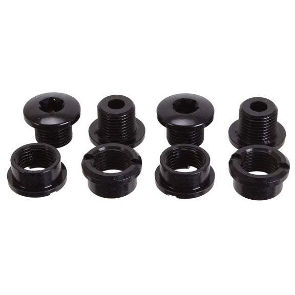 absoluteBLACK Chainring Bolt Set - Short Bolts and Nuts Set of 4 Black