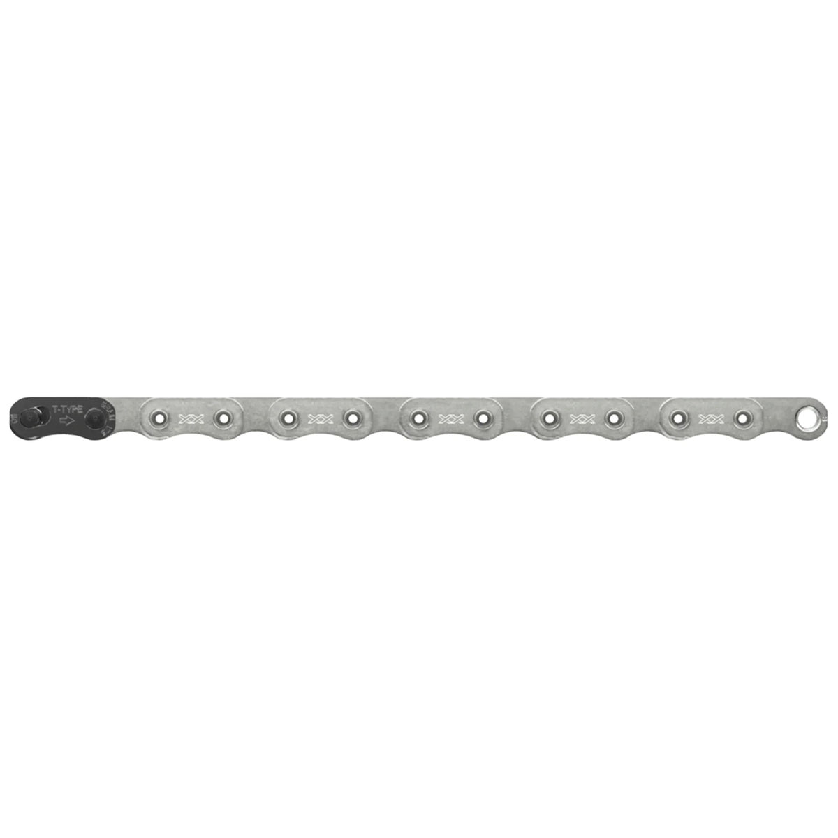 SRAM XX Eagle T-Type Flattop Chain - 12-Speed 126 Links Hollow Pin Includes PowerLock Connector PVD Coated Silver