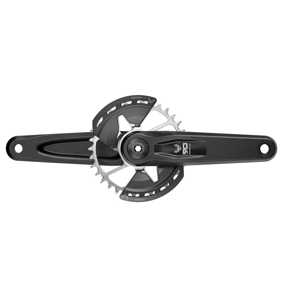 SRAM Eagle 90 T-Type Wide Crankset - 155mm 12-Speed 32t Chainring Direct Mount 2-Guards DUB Spindle Interface BLK/Silver