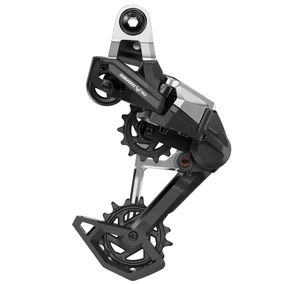 SRAM Eagle 90 T-Type Rear Derailleur - 12-Speed Long Cage 52t Max Full Mount Aluminum Cage BLK/Silver