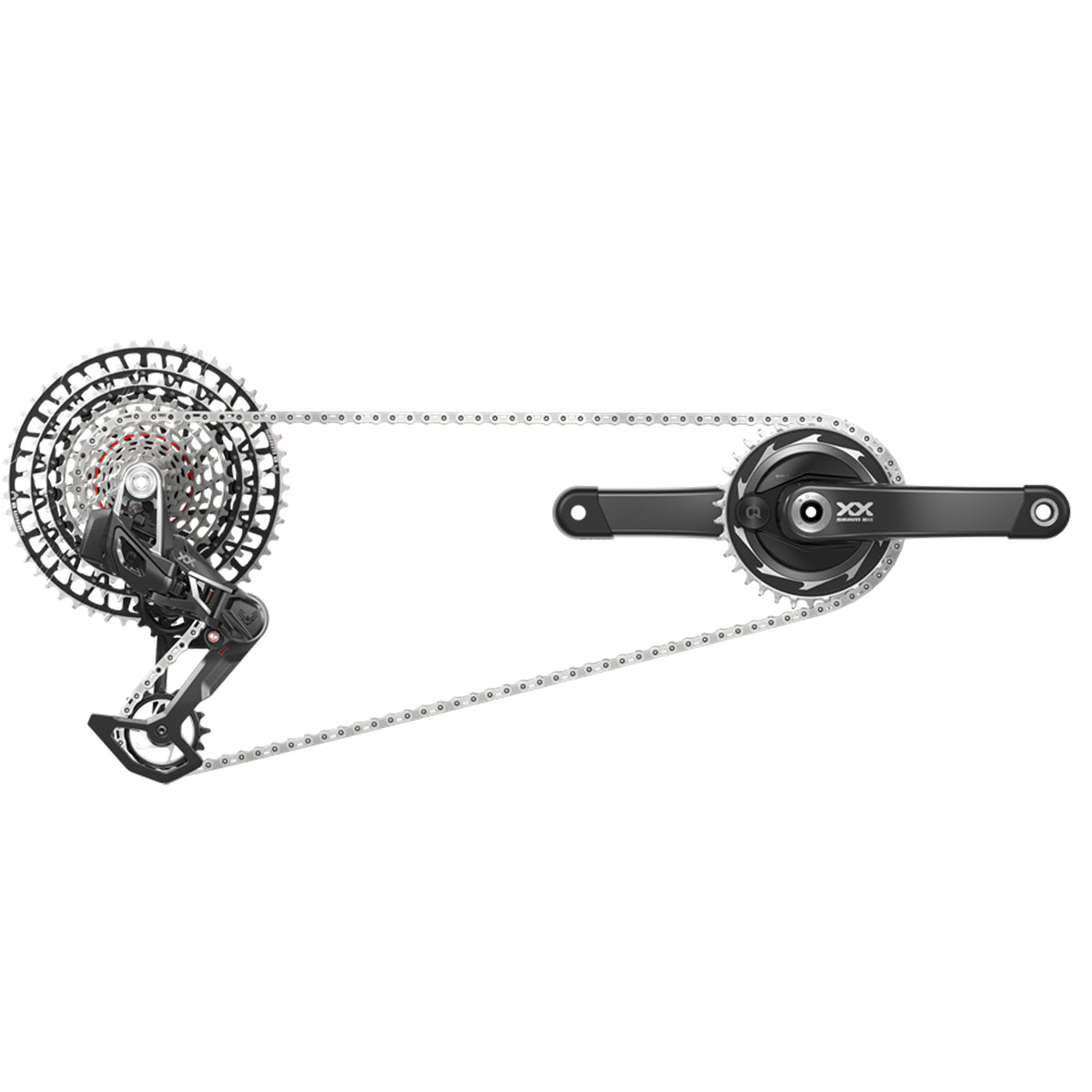 SRAM XX SL T-Type Eagle Transmission Power Meter Group - 175mm 34t Chainring AXS POD Controller 10-52t Cassette Rear Derailleur Chain