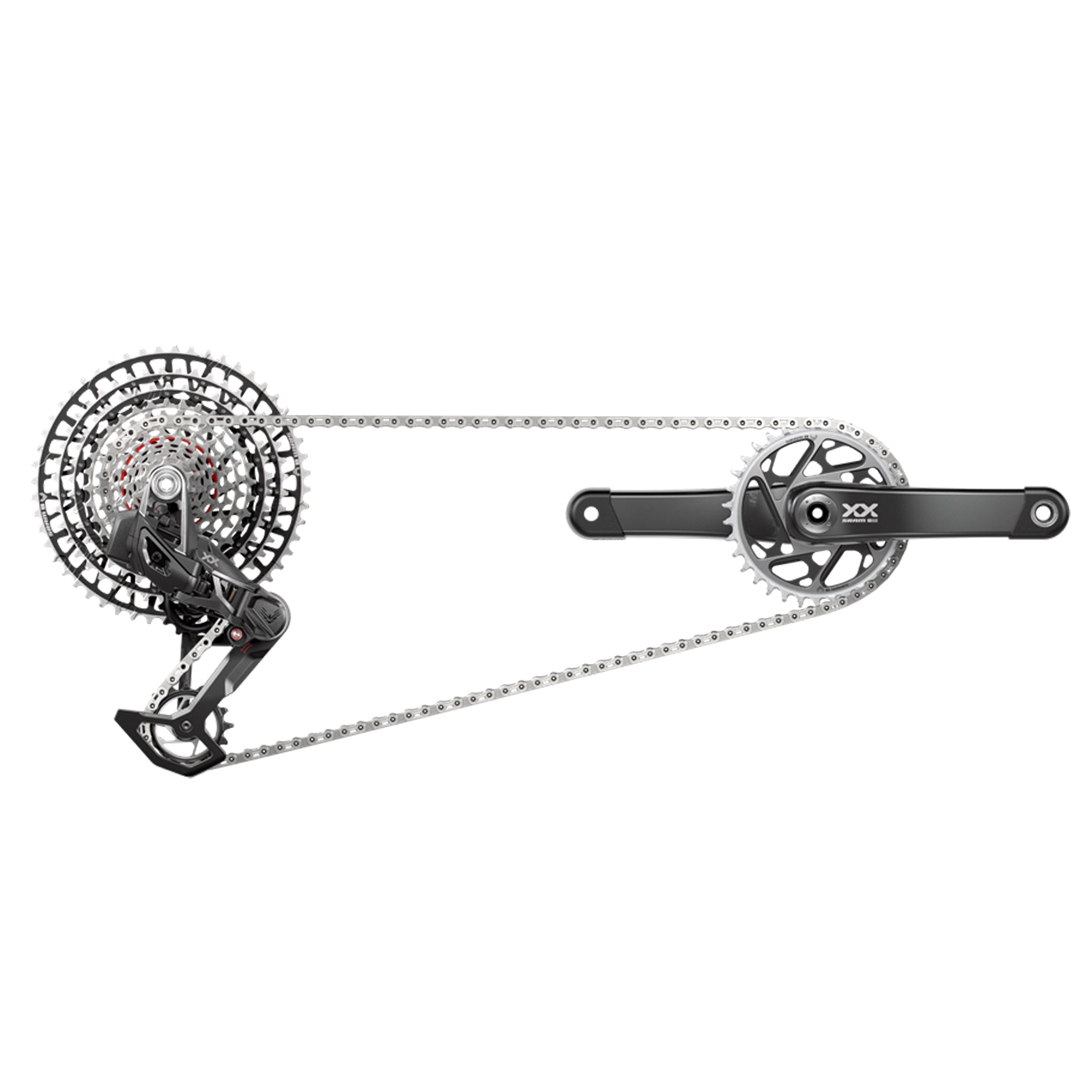 SRAM XX SL T-Type Eagle Transmission Groupset - 170mm Crank 34t Chainring AXS POD Controller 10-52t Cassette Rear Derailleur Chain