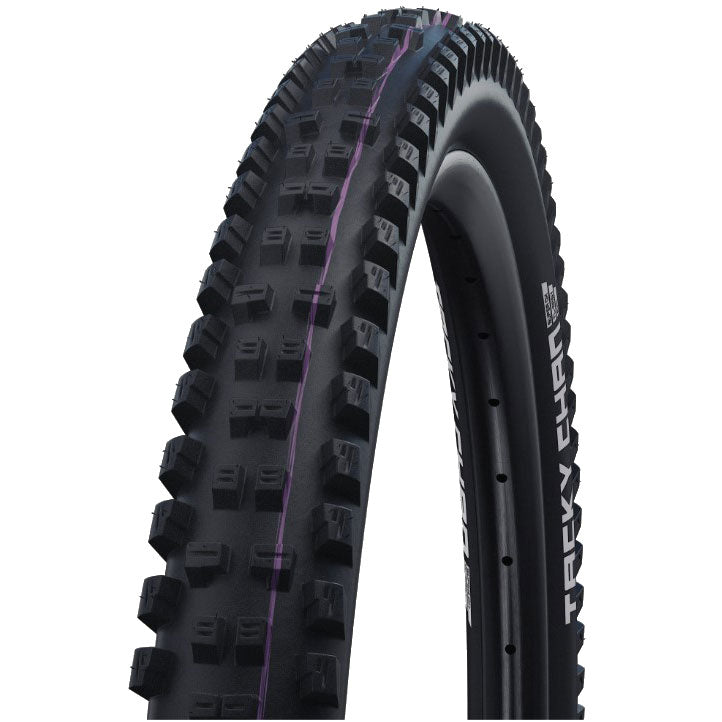 Schwalbe Tacky Chan Tire - 29 x 2.40 Tubeless Folding BLK Evolution Line Super Downhill Addix Ultra Soft E-50