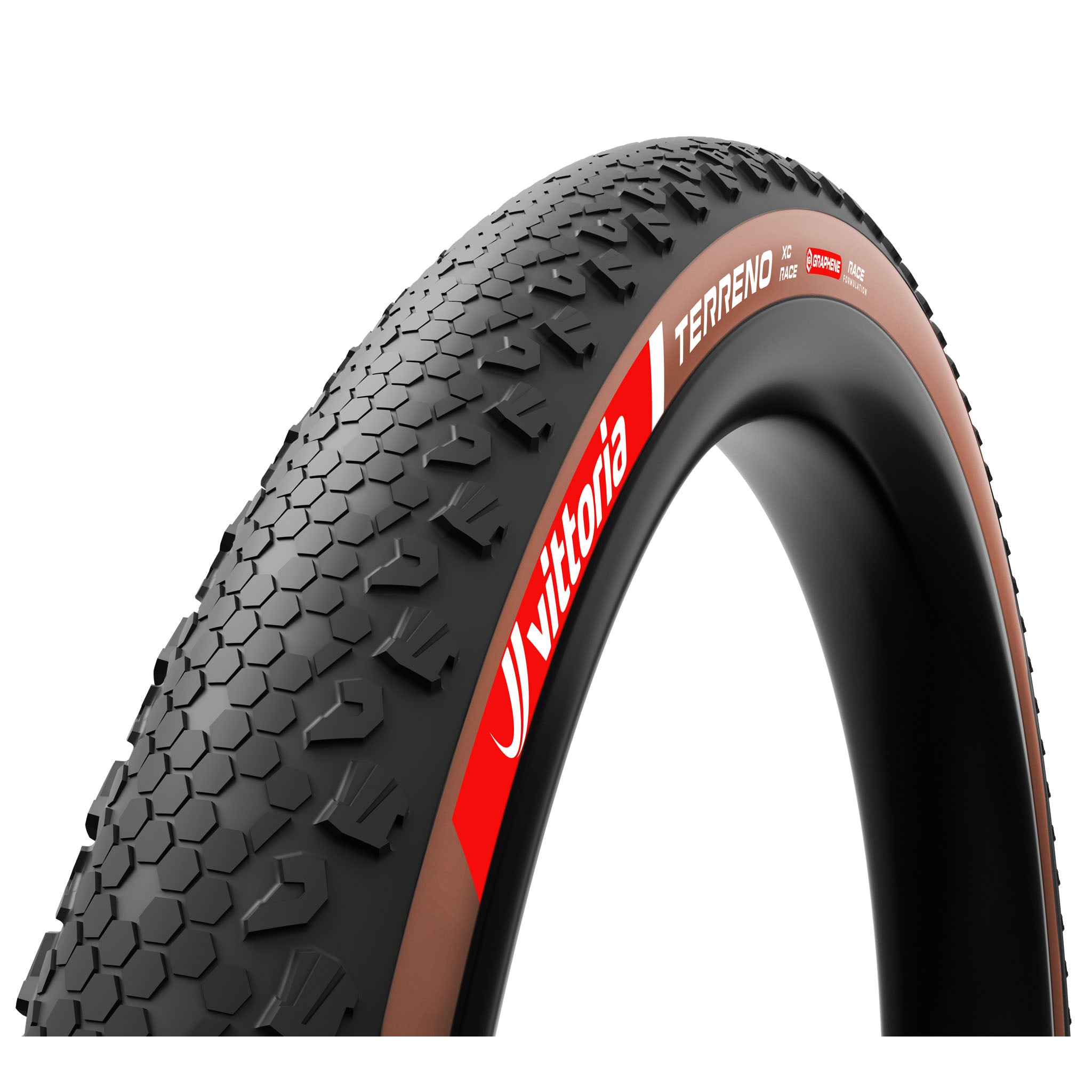 Vittoria Terreno XC Race Tire - 29 x 2.25 Tubeless Folding BLK/Brown Race Graphene + Silica